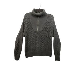 525 America Women's Open Knit Sz L 1/2 zipper Long Sleeve Sweater Pre-Owned